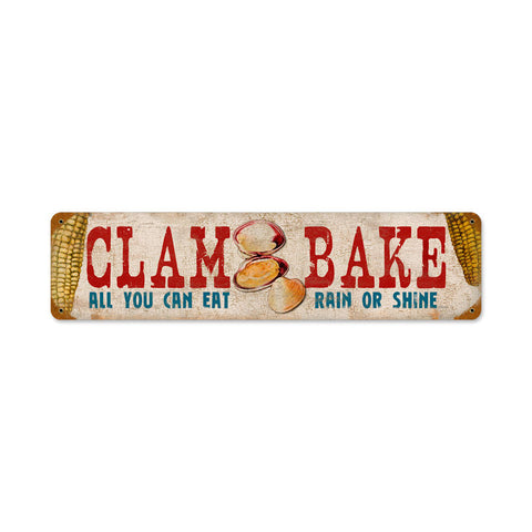 Clam Bake Metal Sign Wall Decor 20 x 5