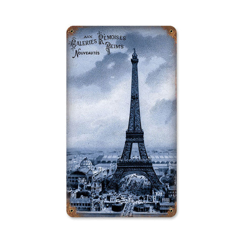 Eiffel Tower Metal Sign Wall Decor 8 x 14