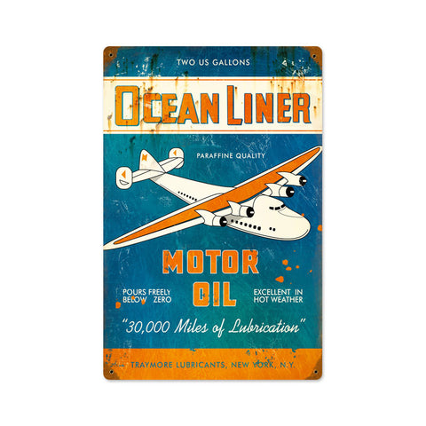 Ocean Liner Oil Metal Sign Wall Decor 12 x 18
