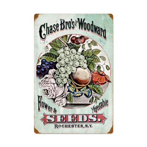 Chase Bros Seeds Metal Sign Wall Decor 16 x 24