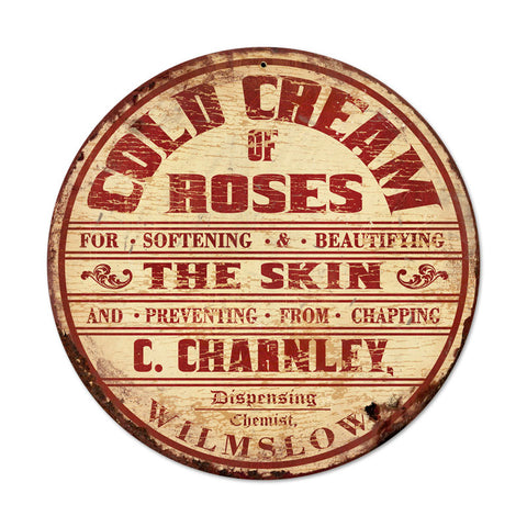 Cold Cream Roses Metal Sign Wall Decor 14 x 14