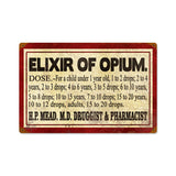 Elixer of Opium Metal Sign Wall Decor 18 x 12