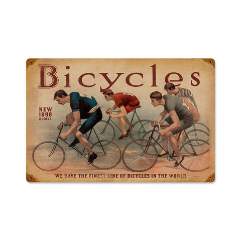 Bicycles Metal Sign Wall Decor 18 x 12