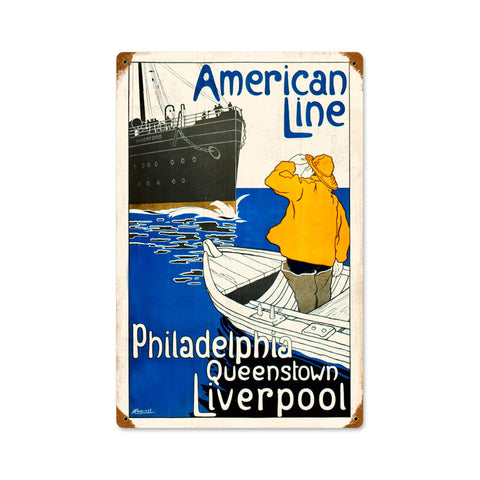 American Line Metal Sign Wall Decor 12 x 18