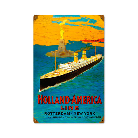Holland America Metal Sign Wall Decor 12 x 18