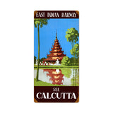 Calcutta Metal Sign Wall Decor 12 x 24