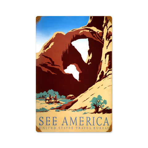 See America Metal Sign Wall Decor 12 x 18