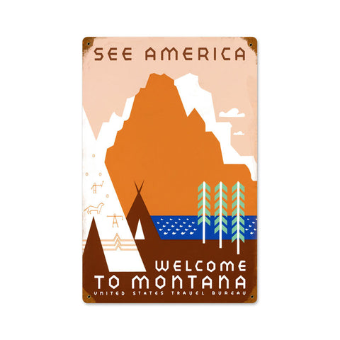 See America Metal Sign Wall Decor 12 x 18