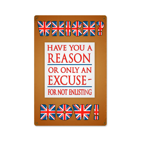 Which Now Enlisting Metal Sign Wall Decor 12 x 18