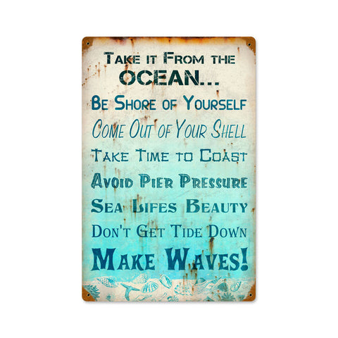 Take It From Ocean Metal Sign Wall Decor 12 x 18