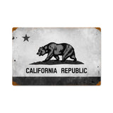 California Flag Metal Sign Wall Decor 18 x 12