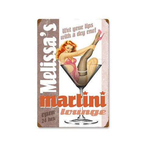 Martini Lounge Metal Sign Wall Decor 16 x 24