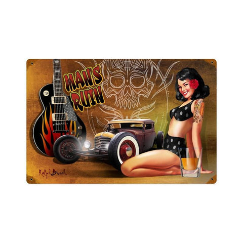 Mans Ruin Metal Sign Wall Decor 18 x 12