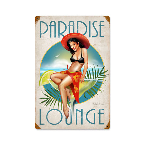 Paradise Metal Sign Wall Decor 12 x 18
