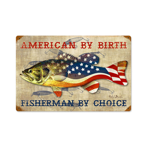 Fisherman By Choice Metal Sign Wall Decor 18 x 12