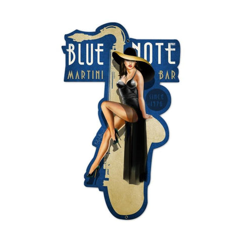 Blue Note Jazz Club Metal Sign Wall Decor 14 x 24