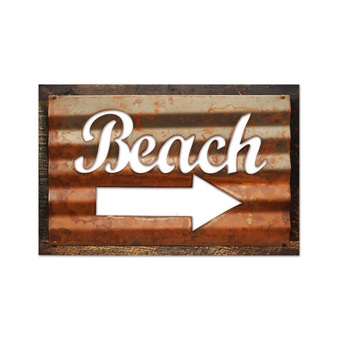 Beach Metal Sign Wall Decor 19 x 26