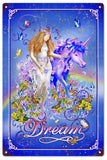 Vintage Fairy And Unicorn Dream Sign
