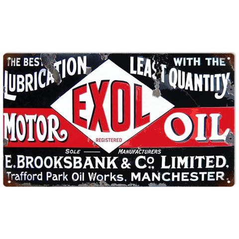 Vintage Exol Oil Sign 8x14