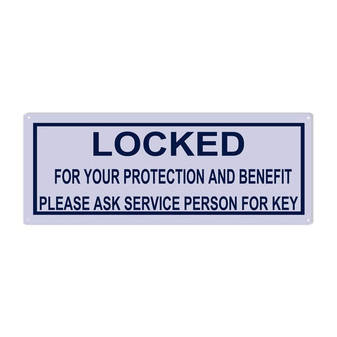 Locked For Your Protection Sign 12x4.5