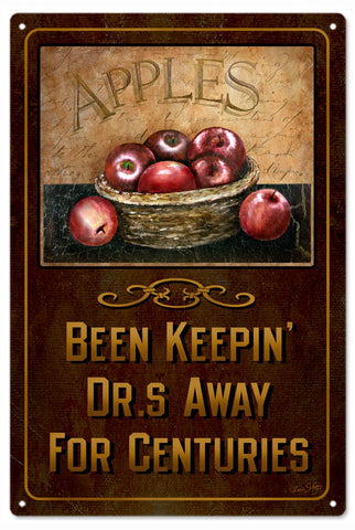 Vintage Apples Sign 8x14