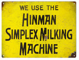 Vintage Milking Machine Sign 9x12