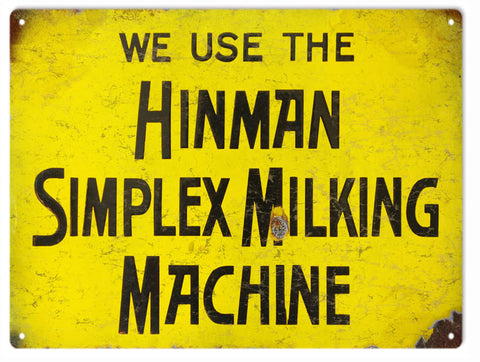 Vintage Milking Machine Sign 9x12
