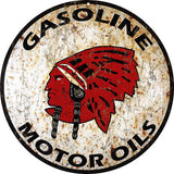 Vintage Indian Gasoline Sign 14 Round