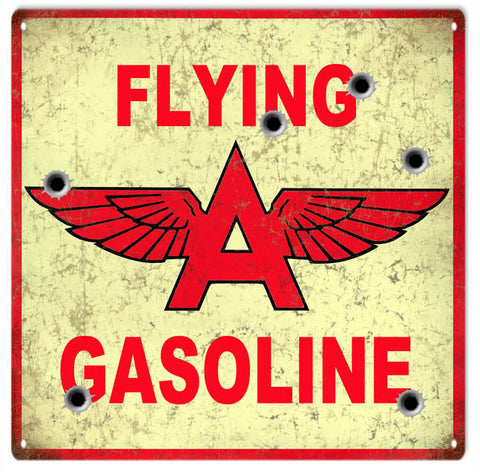 Flying A Gasoline Sign 12x12