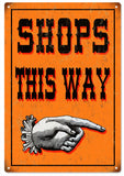 Vintage Shops This Way Sign