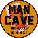 Vintage Man Cave Beer Sign 14 Round