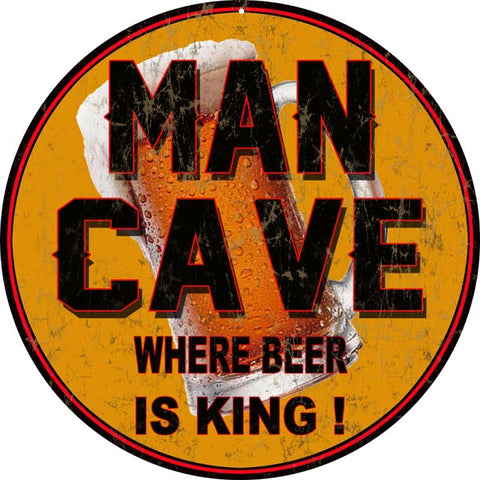 Vintage Man Cave Beer Metal Sign
