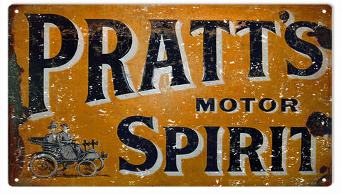 Vintage Pratts Motor Spirit Sign 8x14