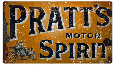 Vintage Pratts Motor Spirit Sign 8x14