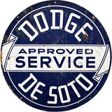 Vintage Dodge De Soto Service Sign 14 Round