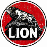 Vintage Lion Motor Oil Sign 14 Round