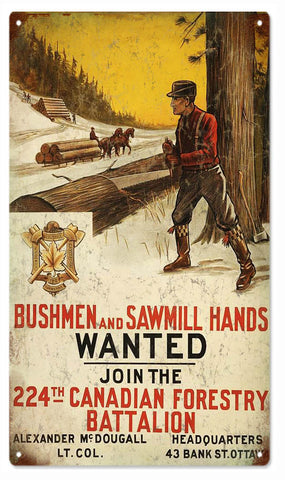Vintage Canadian Forestry Metal Sign