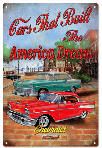 Vintage Chevrolet Automobile Metal Sign