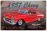 Vintage 1957 Chevy Bel Air Sign 16x24