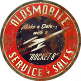 Vintage Oldsmobile Service Sign 14 Round