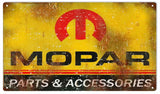 Vintage Mopar Parts Sign 8x14