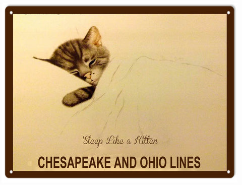 Chesapeake And Ohio Lines Railroad Sign 9x12