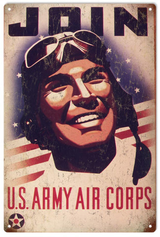 Vintage Join US Army Corps Metal Sign