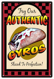 Vintage Authentic Gyros Metal Sign
