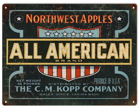 Vintage Northwest Apples Metal Sign