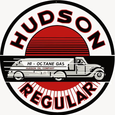 Hudson Gasoline Sign 18 Round