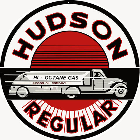 Hudson Gasoline Sign 14 Round