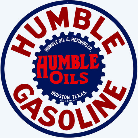Humble Gasoline Sign 14 Round