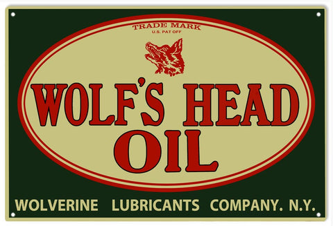 Wolfs Head Oil Sign