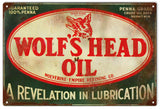Vintage Wolfs Head Oil Sign